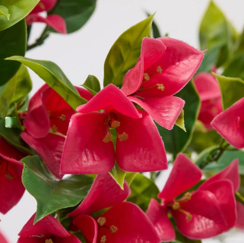 Bouganville fucsia artificiale anti UV con foglie verdi, utilizzo interno ed esterno